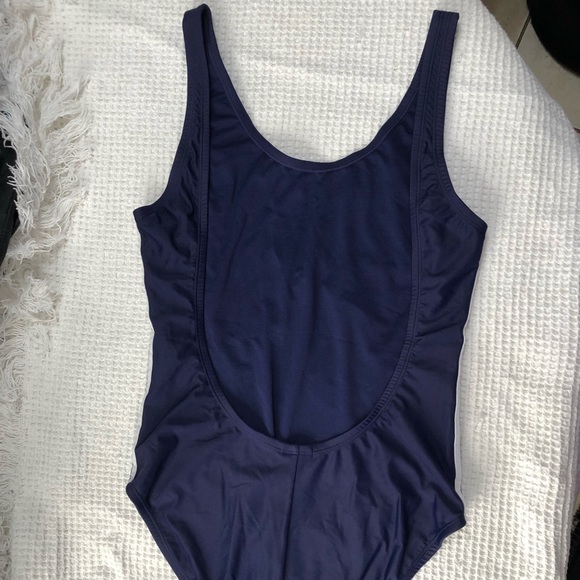 Adidas Swimsuit Women’s Size L Navy Blue white Logo NEW‎ - Picture 2 of 7